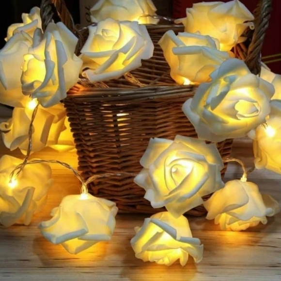 💙🏍LED Bettery Operated Yellow Rose Lights - Picture 1 of 8